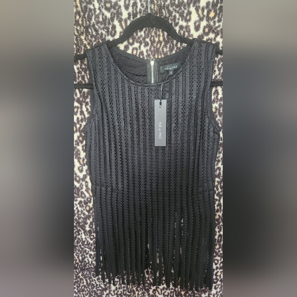 Toi et Moi Black Ribbed Sleeveless Tank Top